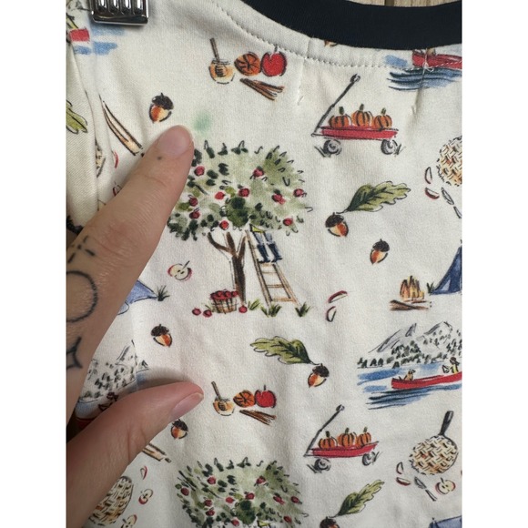 Smockingbird Kids Fall Camping Apple Picking Zipper Sleeper Pajamas 18M Navy - Picture 6 of 8